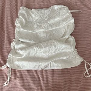 White Satin Skirt - Adjustable Sides